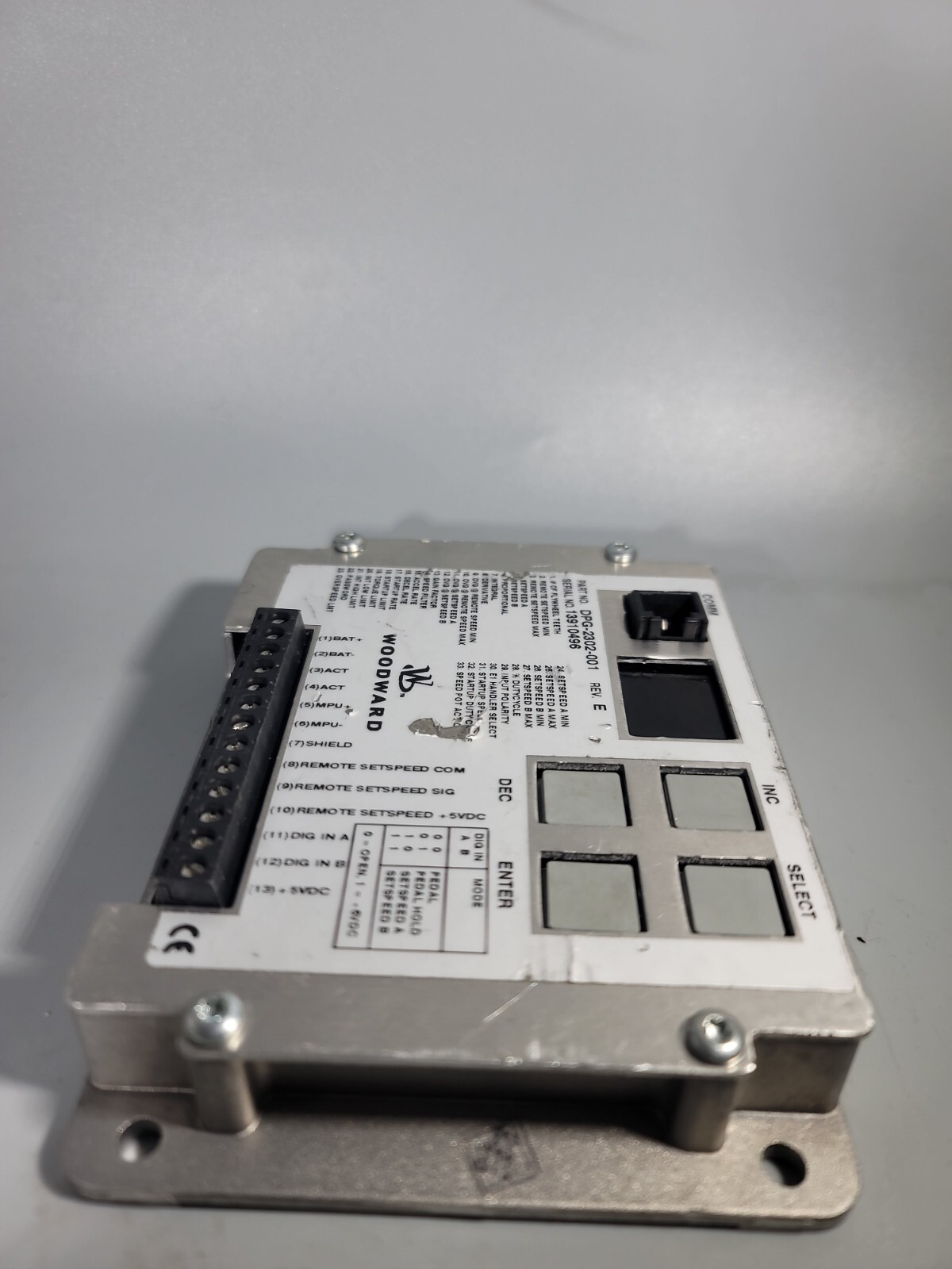 WOODWARD DPG-2302-001 Speed Controller Governor