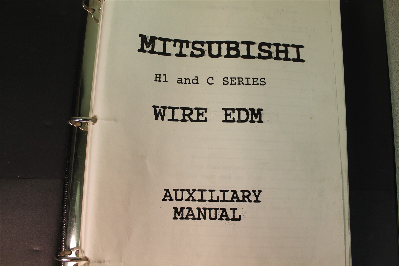 Mitsubishi H1 & C Series Wire EDM Auxillary Manual *FREE SHIPPING*
