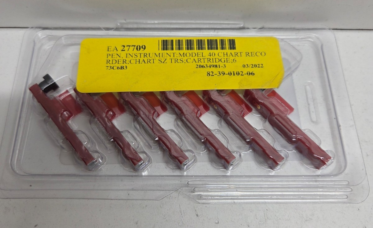 LOT OF 6 NEW IN BOX! GRAPHIC CONTROLS RED CHART RECORDER PENS 10557222