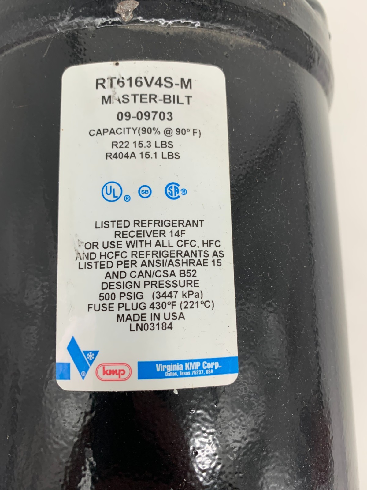 Master-Bilt RT616V4S-M 09-09703 Liquid Receiver 6″ X 16″