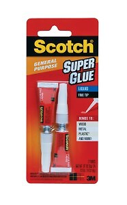 Scotch� Super Glue Liquid AD117, .07 oz, 2-Pack (Case of 36)