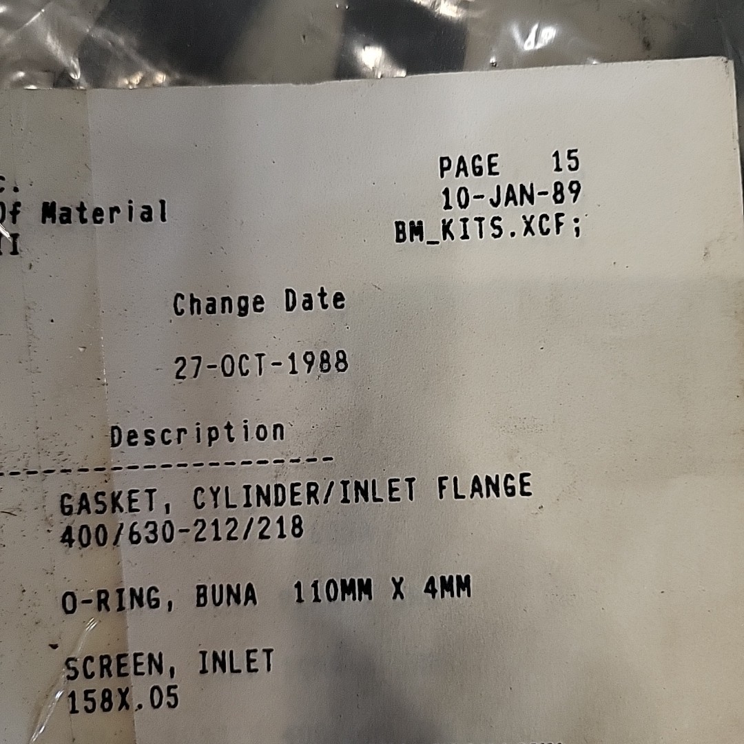Vintage NEW BUSCH 990.140.02 GASKET SET FOR VACUUM PUMP Missing Pieces See Photo