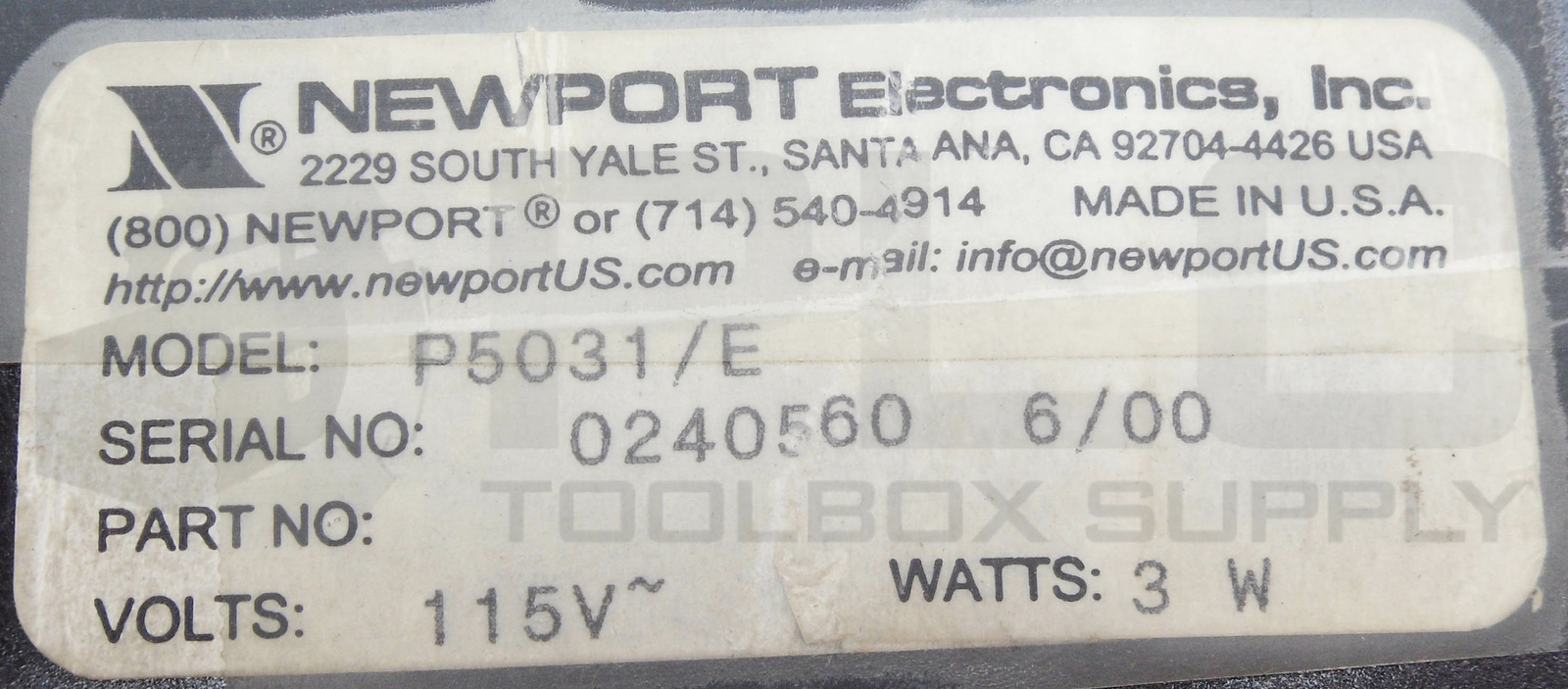 NEWPORT ELECTRONICS P5031/E METER COUNTER TIMER P5000 *READ*