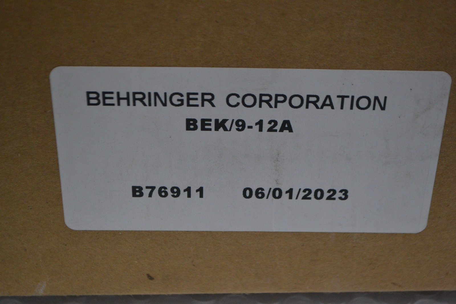 BEHRINGER CORPORATION BEK/9-12A FILTER NSMP
