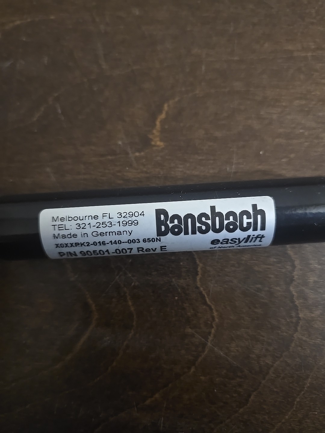Bansbach Easylift Gas Spring X0XXPK2-016-140–003/650N