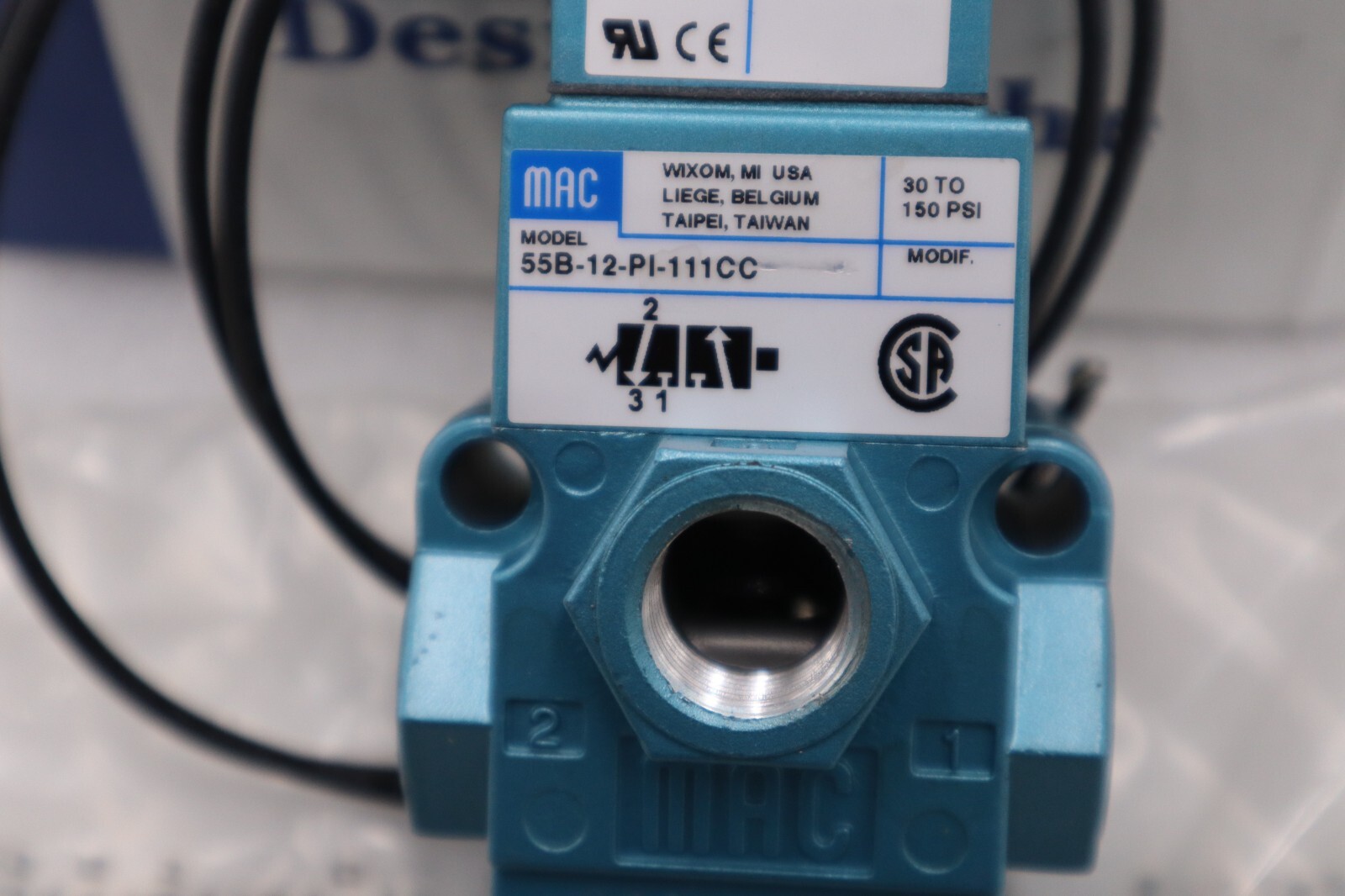 NEW MAC 55B-12-PI-111CC 110/120V 30-150PSI NSMP STOCK H702A