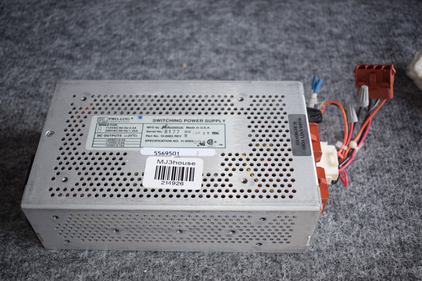 PRO-LO 10-0063 REV N SWITCHING POWER SUPPLY #214926-R1*B33