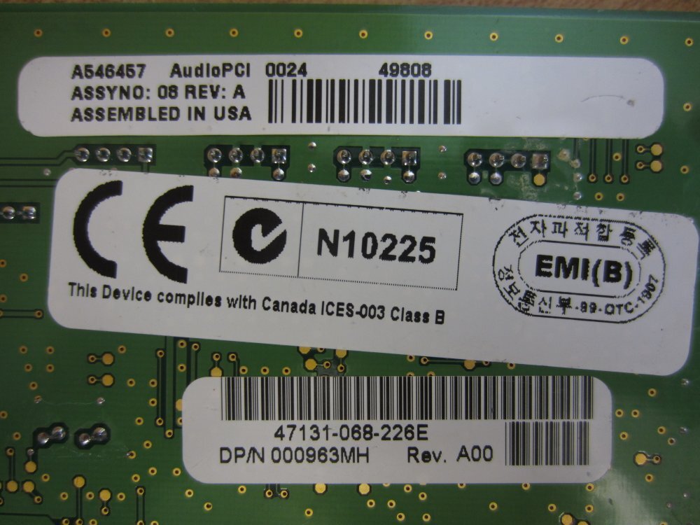 Creative Labs 4001049801 Audio PCI Card CT5803