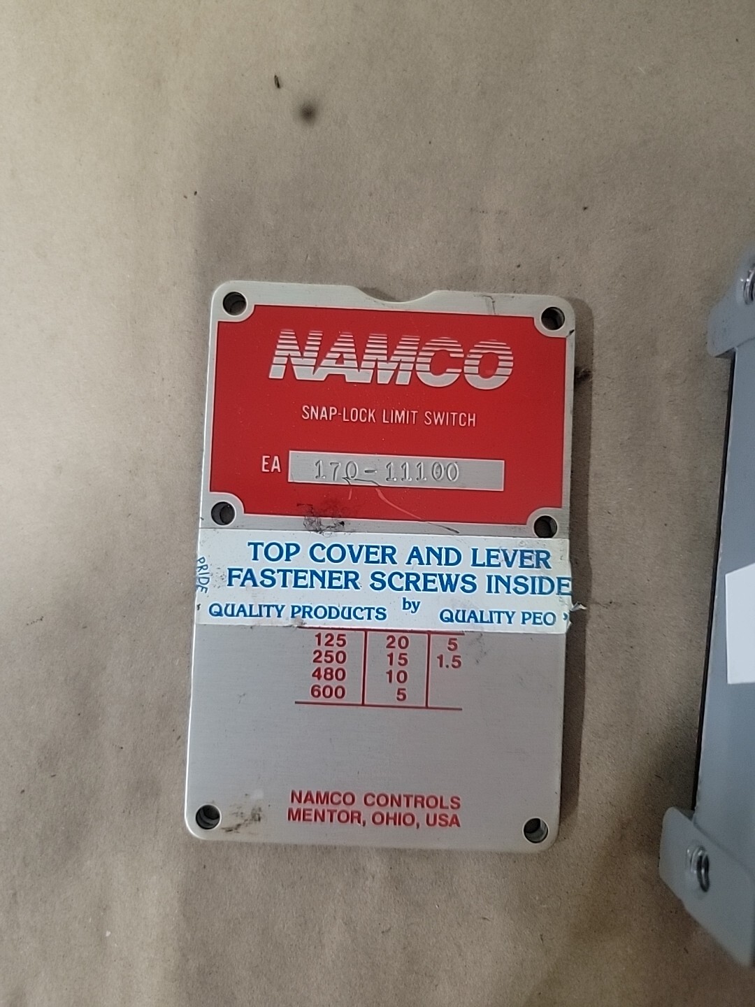 NAMCO EA170-11100 SNAP-LOCK LIMIT SWITCH