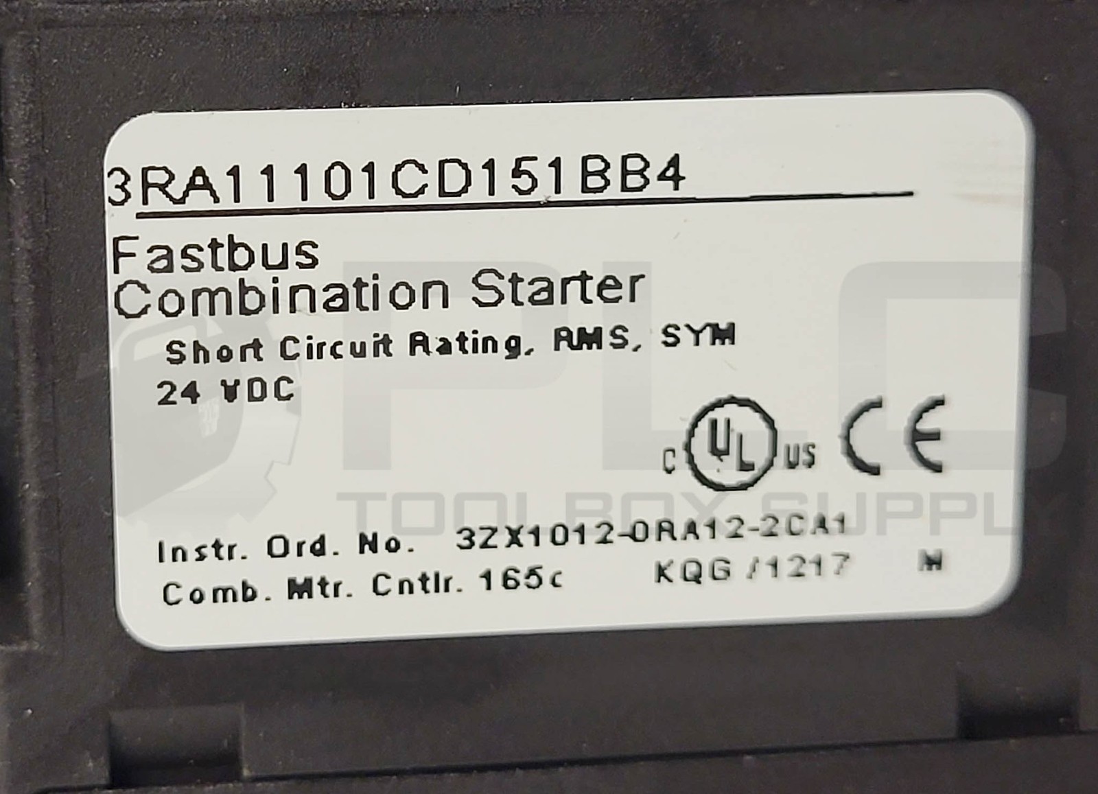 SIEMENS 3RA11101AA151BB4 COMBINATION STARTER 24VDC