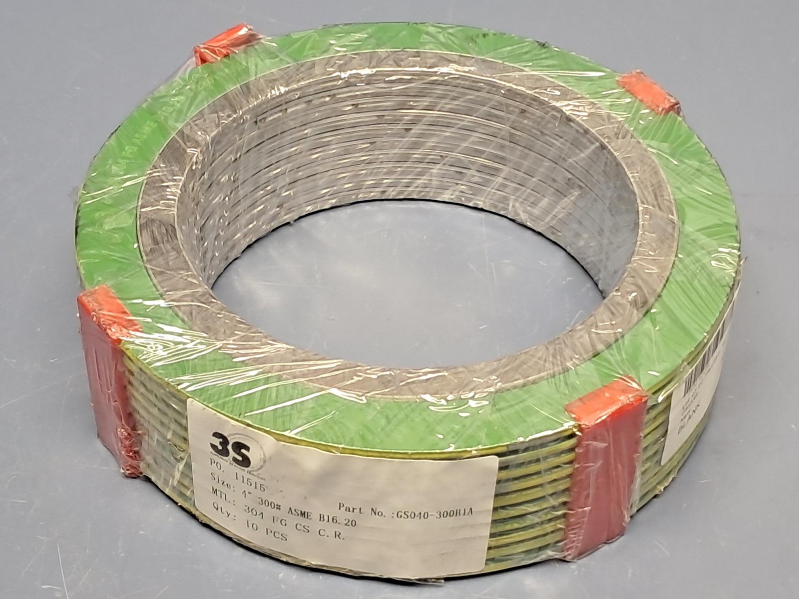 Lot of 10 Flexitallic CG – 4″ 300# 304/FG/CS Spiral Wound Gasket