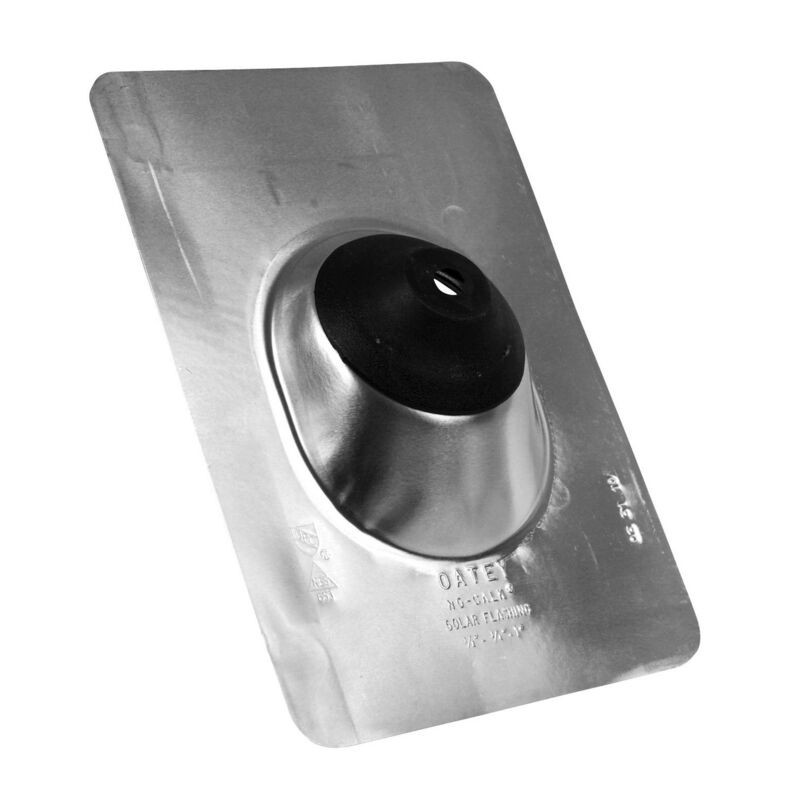 Oatey 11832 No-Calk Roof Flashing 1/2″-1″ Aluminum 12.5″L x 9″W Base