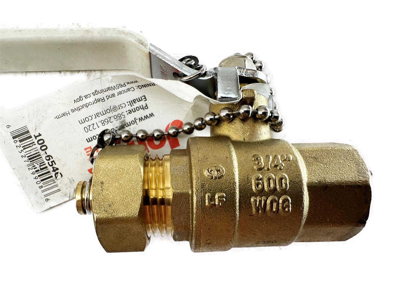 Jomar Valve LF Brass Cap and Chain Valve 100-654G NEW FREE FAST SHIP