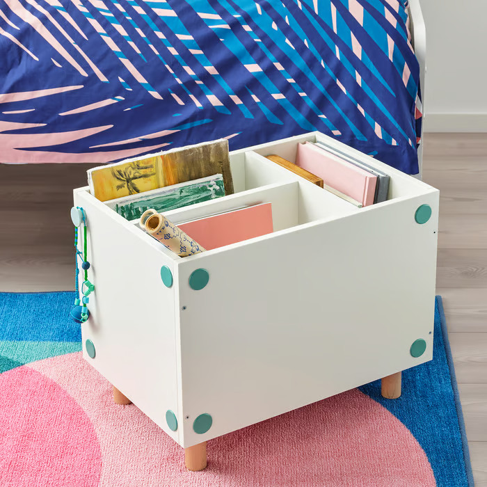 Bedside table/shelf unit, white
