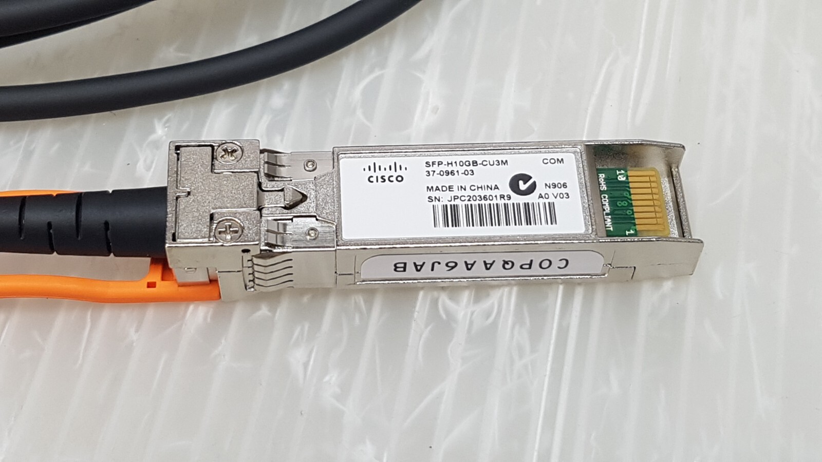 4pcs Cisco 37-0961-03 10GBASE-CU SFP+ 3 Meter Twinax Cable