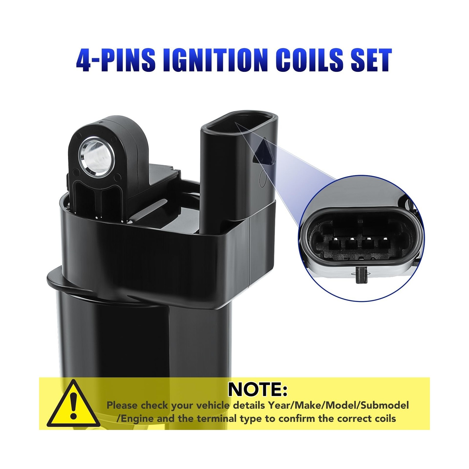 Set of 8 Round Ignition Coil Pack & Spark Plugs Fits for 5.3 6.2 Chevy Silver…