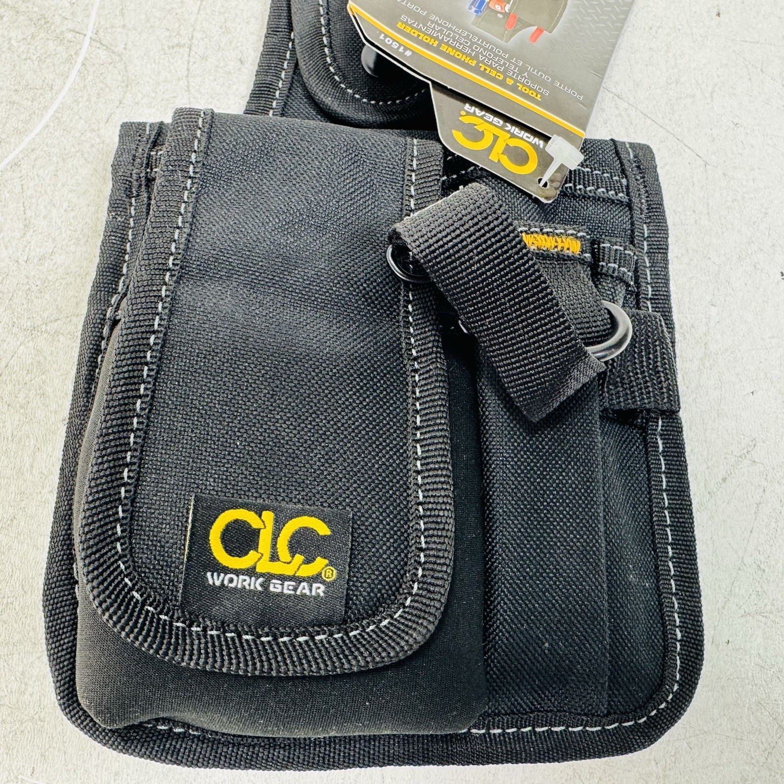 2 PACK CLC 1501 TOOL, CELL PHONE HOLDER 4 POCKETS POLYESTER BLACK 1-1/2″ DEEP 6″