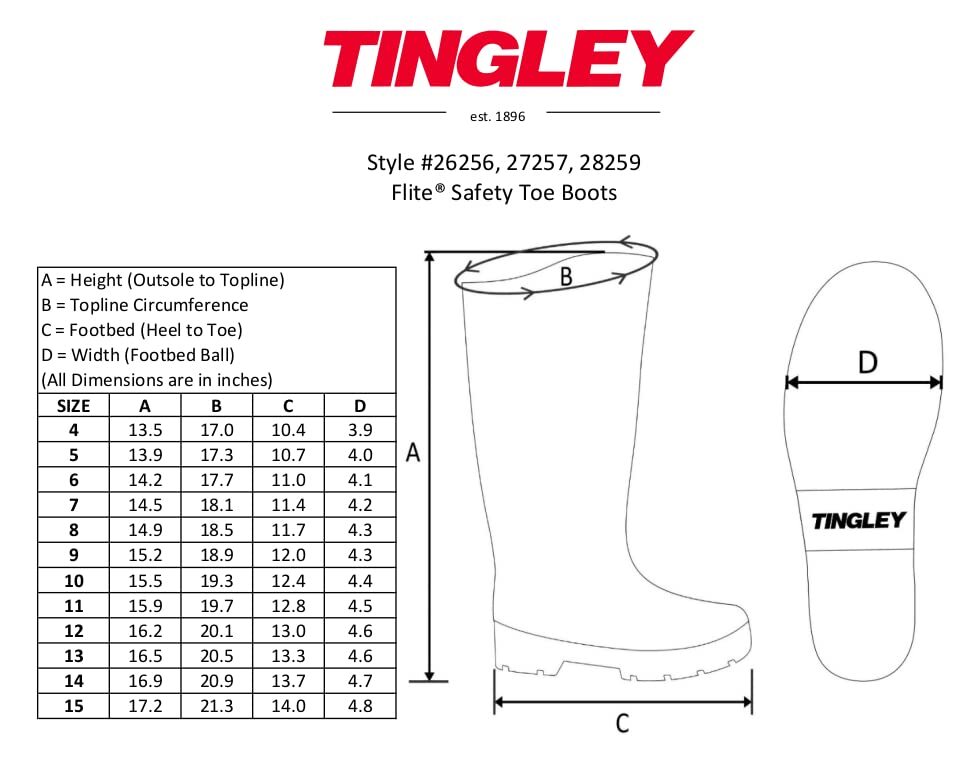 Tingley Flite 27251 Safety Toe Knee Boot with Cleated Outsole Mens 15 Black