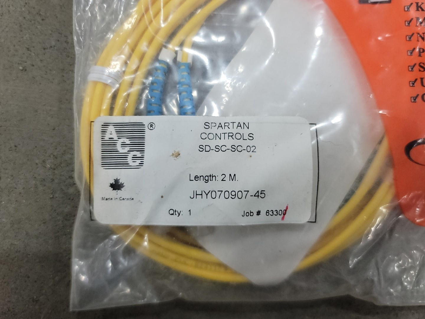 ACC SD-SC-SC-02 2M Fiber Optic Patch Cord Cable – Wire & Cable