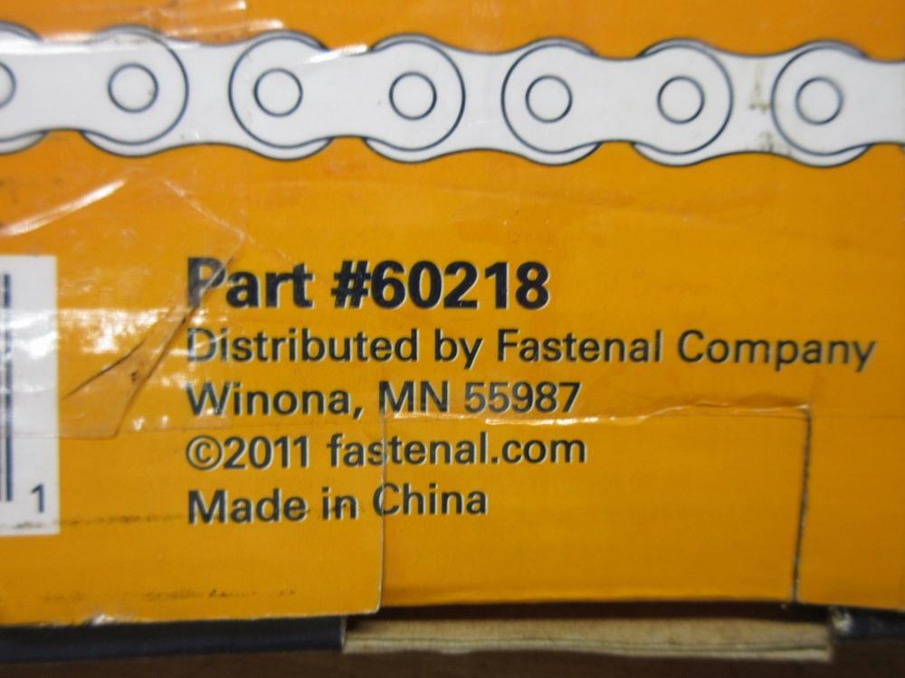 Stronghold 60218 Fastenal Roller Chain 80-1R 10′ Length 80-1R-10FT