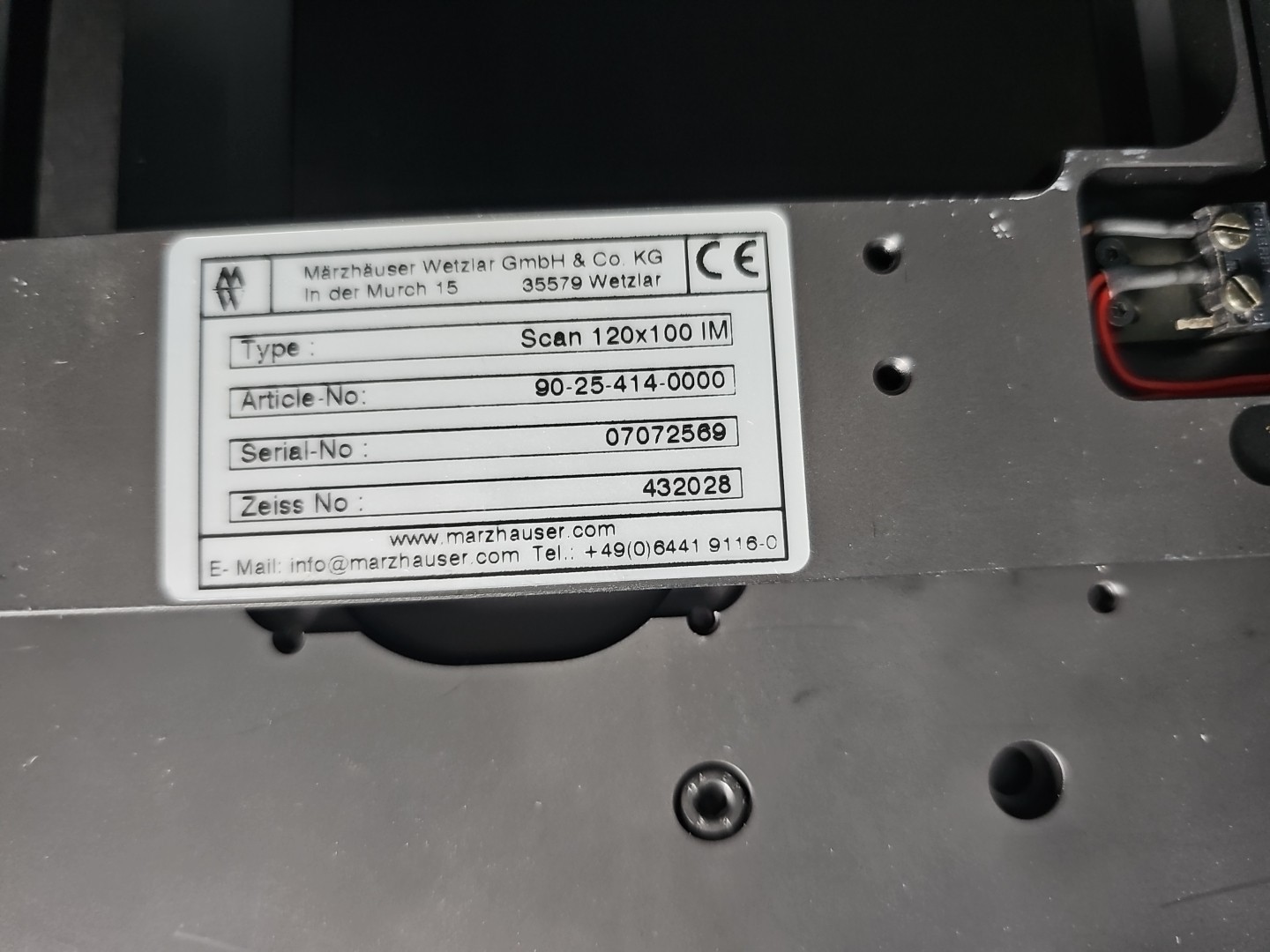 Marzhauser Motorized Microscope Stage SCAN IM 120 X 100 ZEISS MCU 28 432028