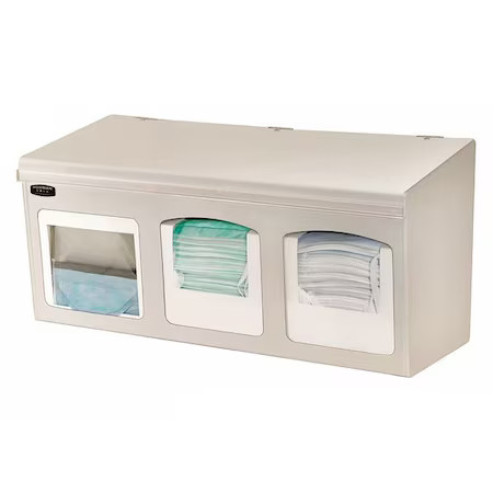 Bowman Dispensers Fm001-0212 Face Mask Dispenser, 3 Compartments, Beige