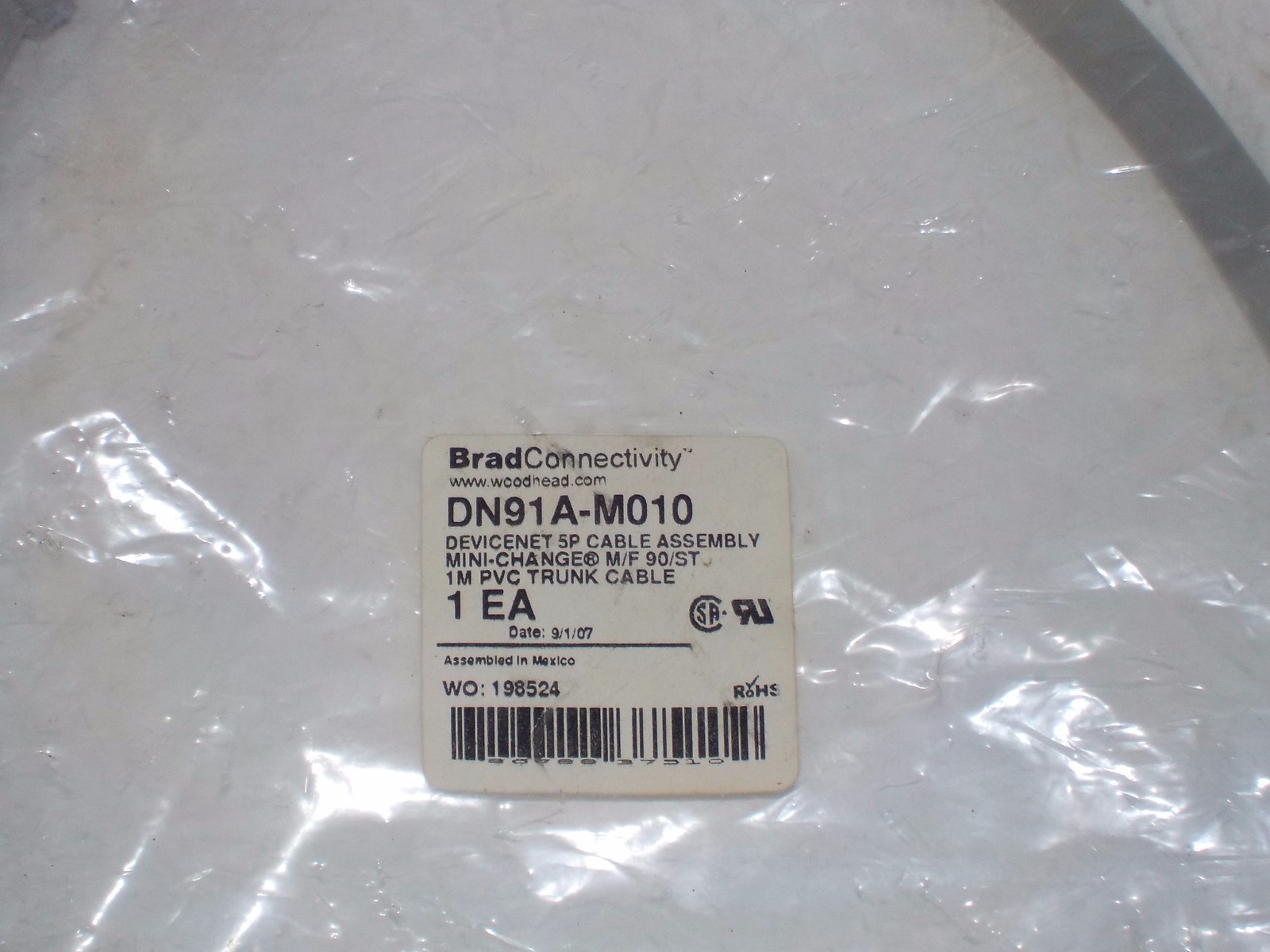 WOODHEAD BRAD CONNECTIVITY DN91A-M010 NEW DEVICENET 5P CABLE ASSEMBLY DN91AM010