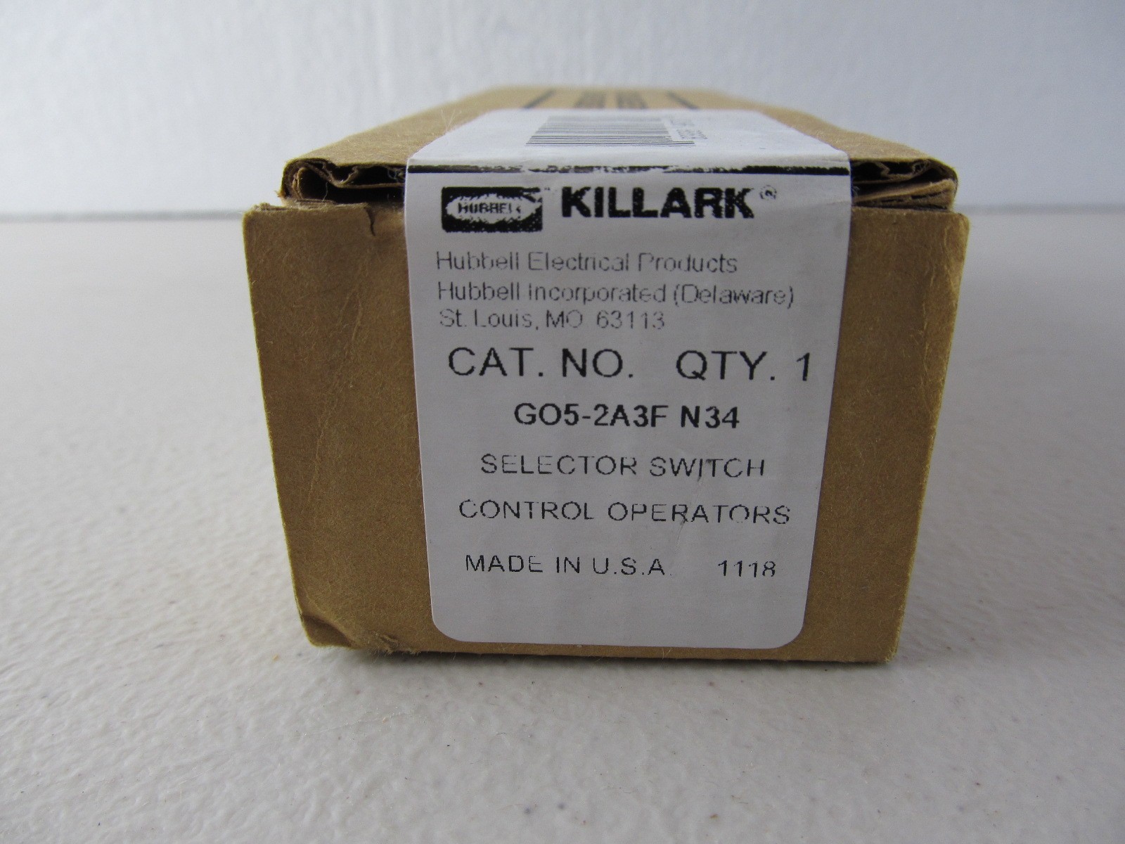 Hubbell Killark GO5-2A3F-N34 Selector Switch G05-2A3F N34 600VAC 10A New in Box