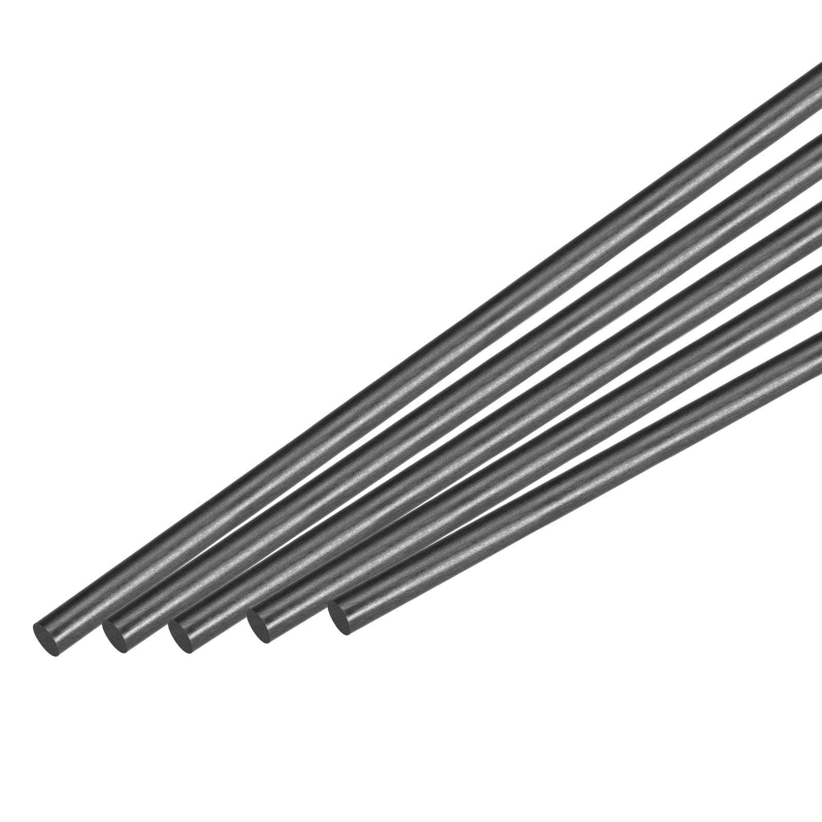 MECCANIXITY 5 Pcs Carbon Fiber Rod, 8mm x 500mm for RC Plane DIY Tool Wing Tube