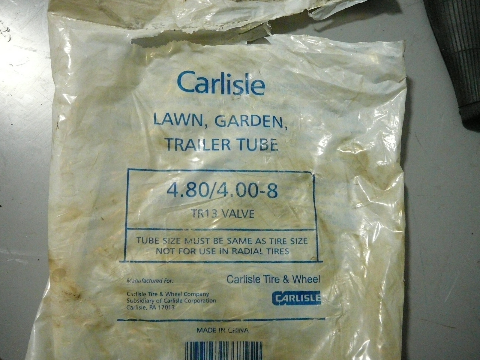 LOT OF 2 CARLISLE LAWN & GARDEN TRAILER TUBES 4.80/4.00-8 320400 TR13 VALVE
