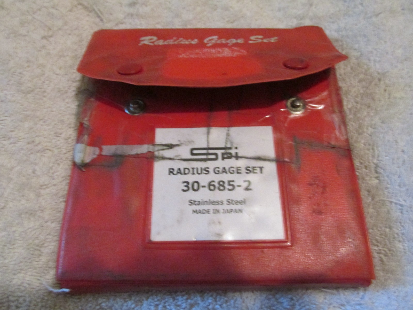 SPI 30-685-2 Radius Gage 8 Piece Set: Stainless Steel, 9/16″ to 1″ Radius USED +