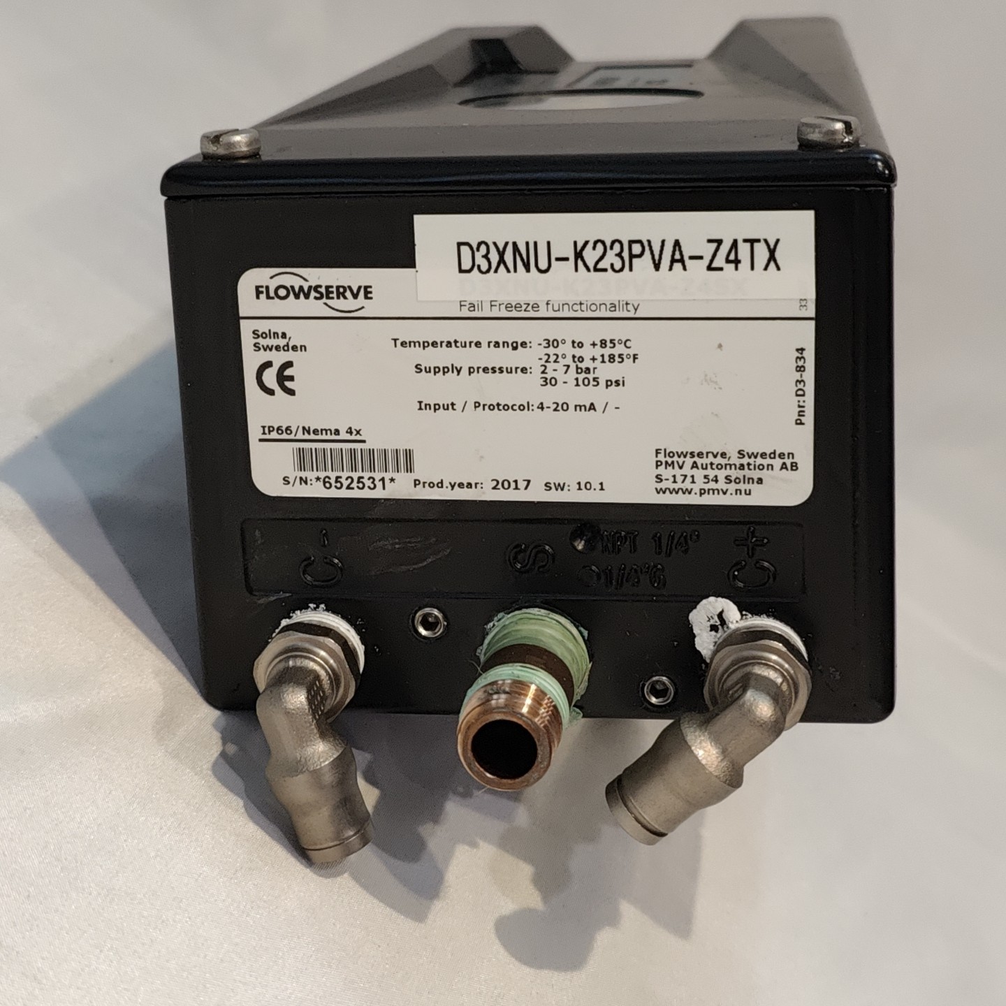 Flowserve PMV D3 Pneumatic Digital Valve Positioner Control D3XNU-K23PVA-Z4TX
