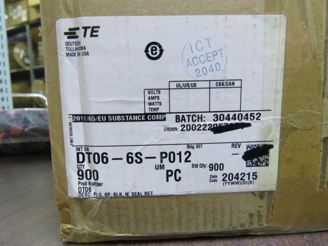 Deutsch DT06-6S-P012 Qty of 20 per Lot Deutsch DT06-6S-P012