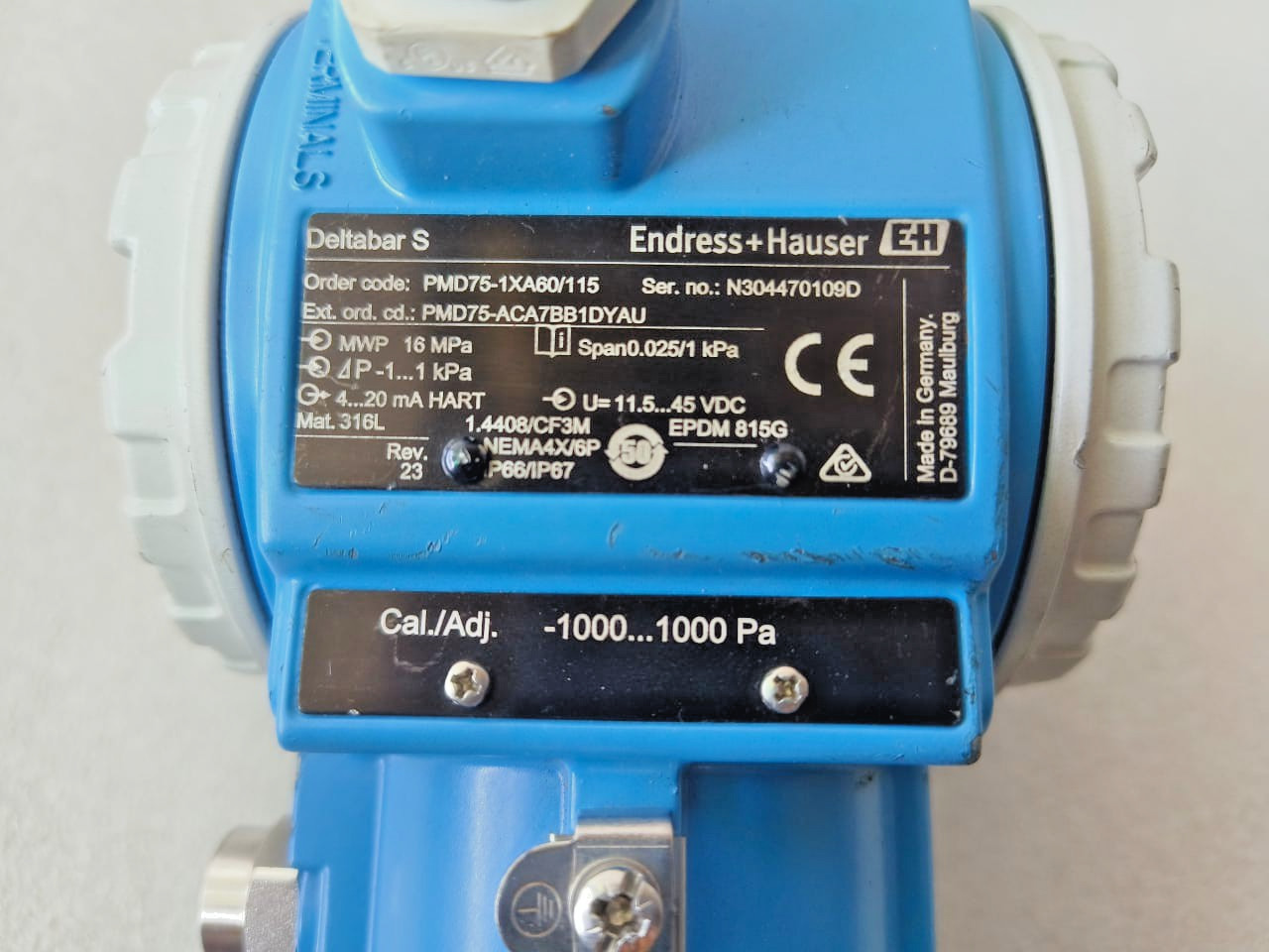 Endress+Hauser PMD75-1XA60/115 Gauge Pressure Transmitter