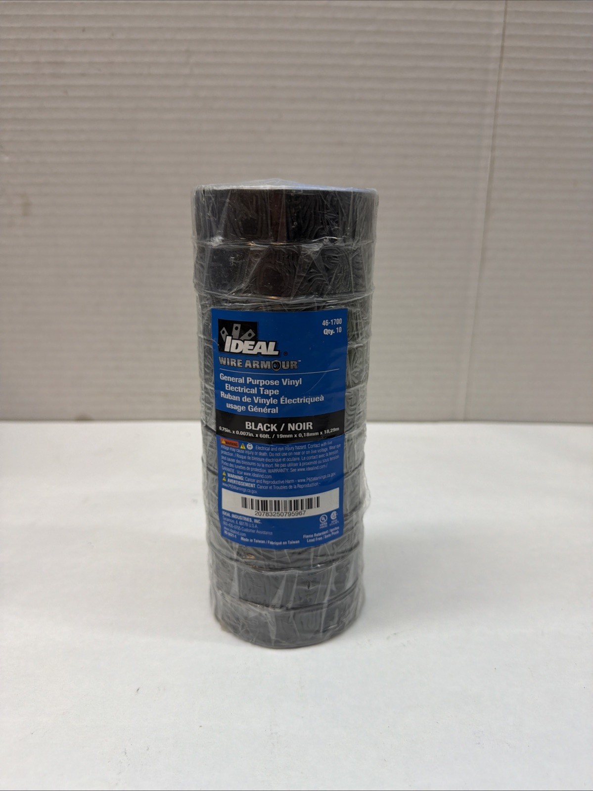 IDEAL Electrical 46-1700 GP Vinyl Tape 3/4 In x 60 Ft, Black 10 Pack