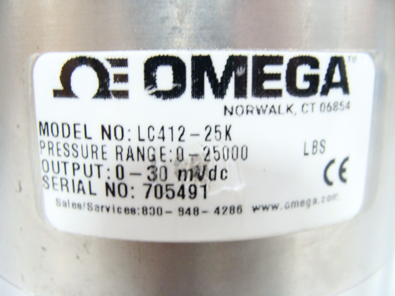 Omega LC412-25k 25,000Lb / 25klb Low Profile Tension / Compression Load Cell
