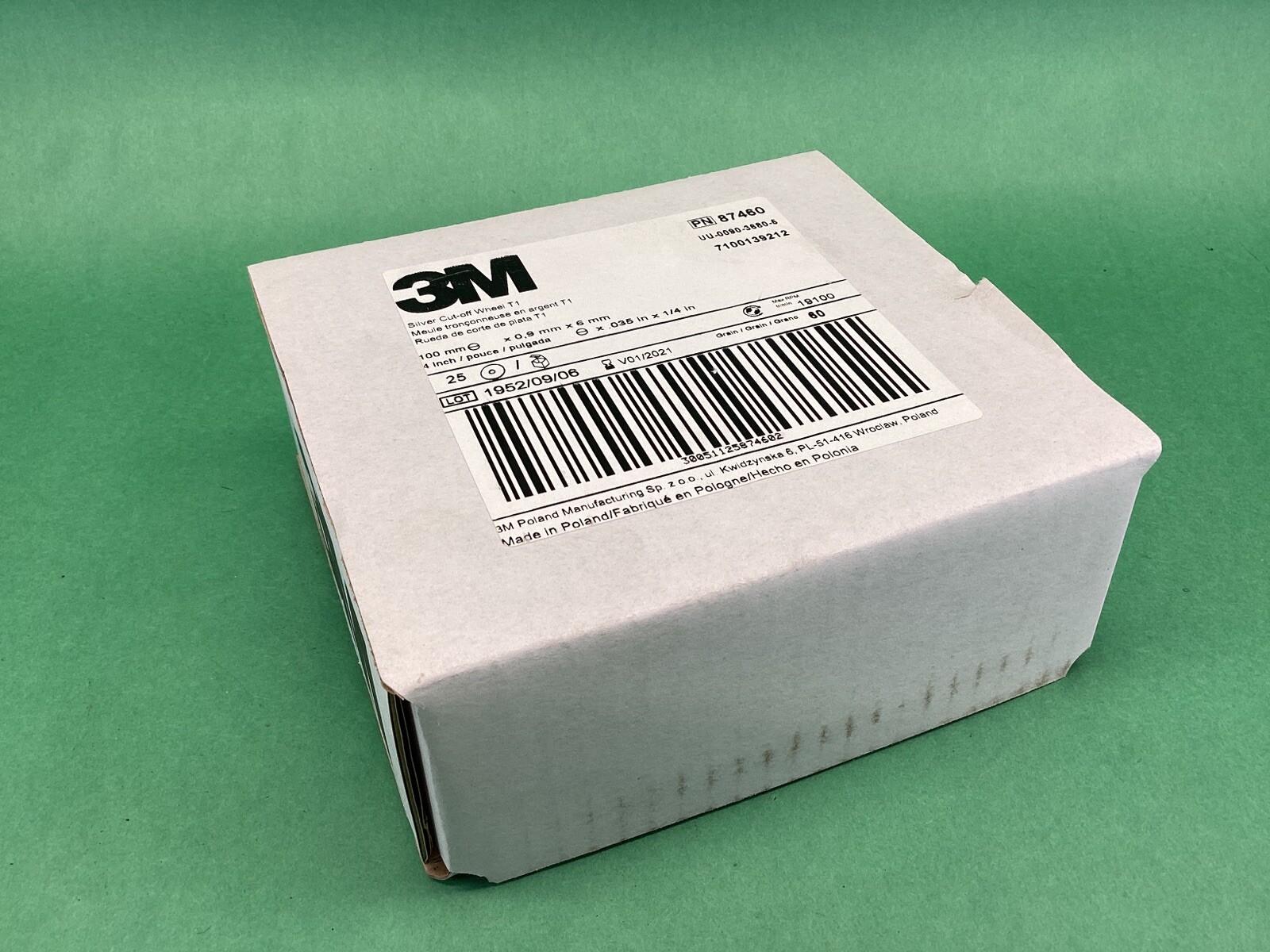 25 PK – 3M Silver Cut-Off Wheel, 87460, T1, 4 in x .035 in x 1/4 in Grain 60