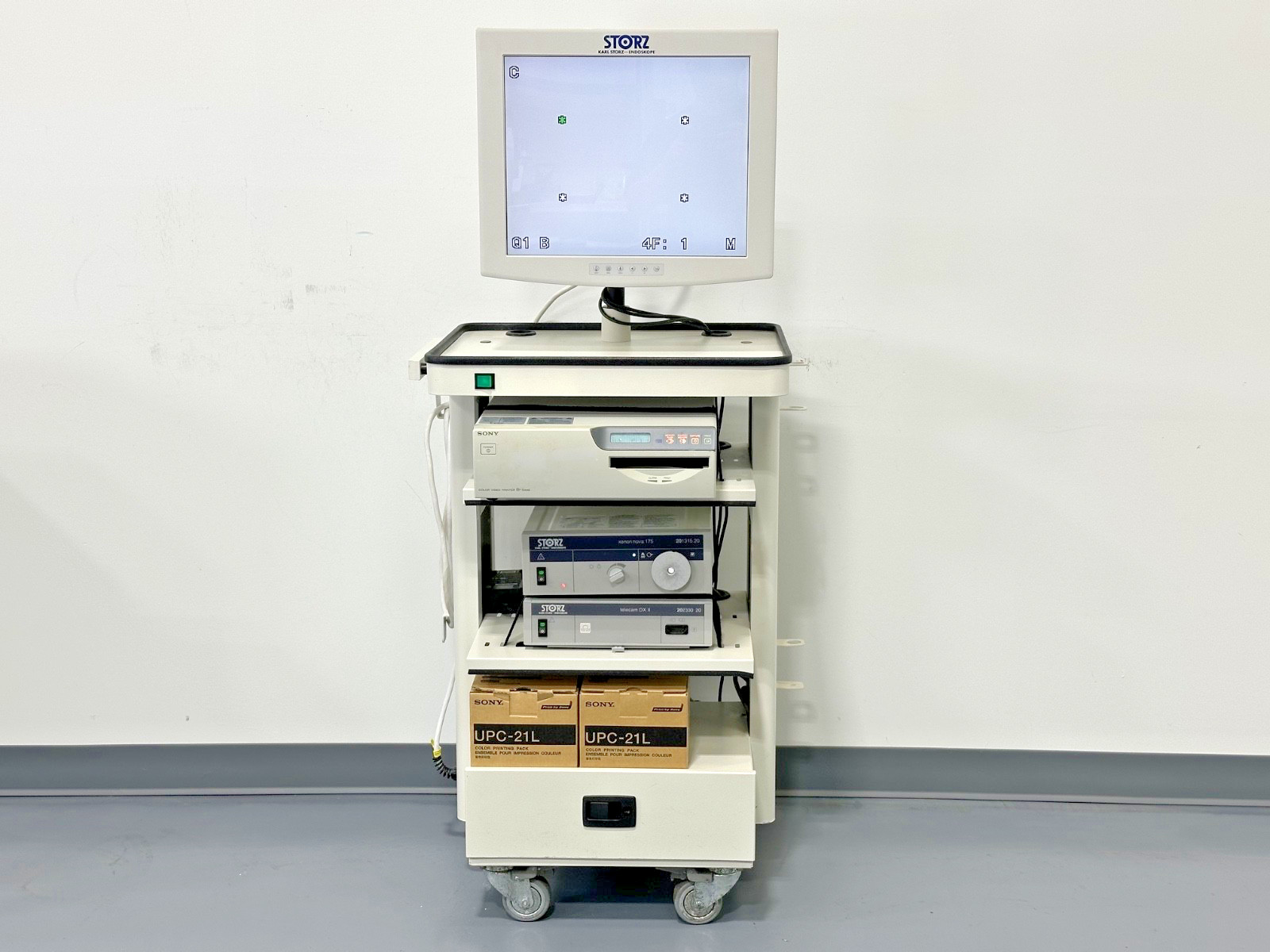 Karl Storz Xenon Nova 175 Telecam DX II Endoscopy Tower Cart Sony UP-51MD