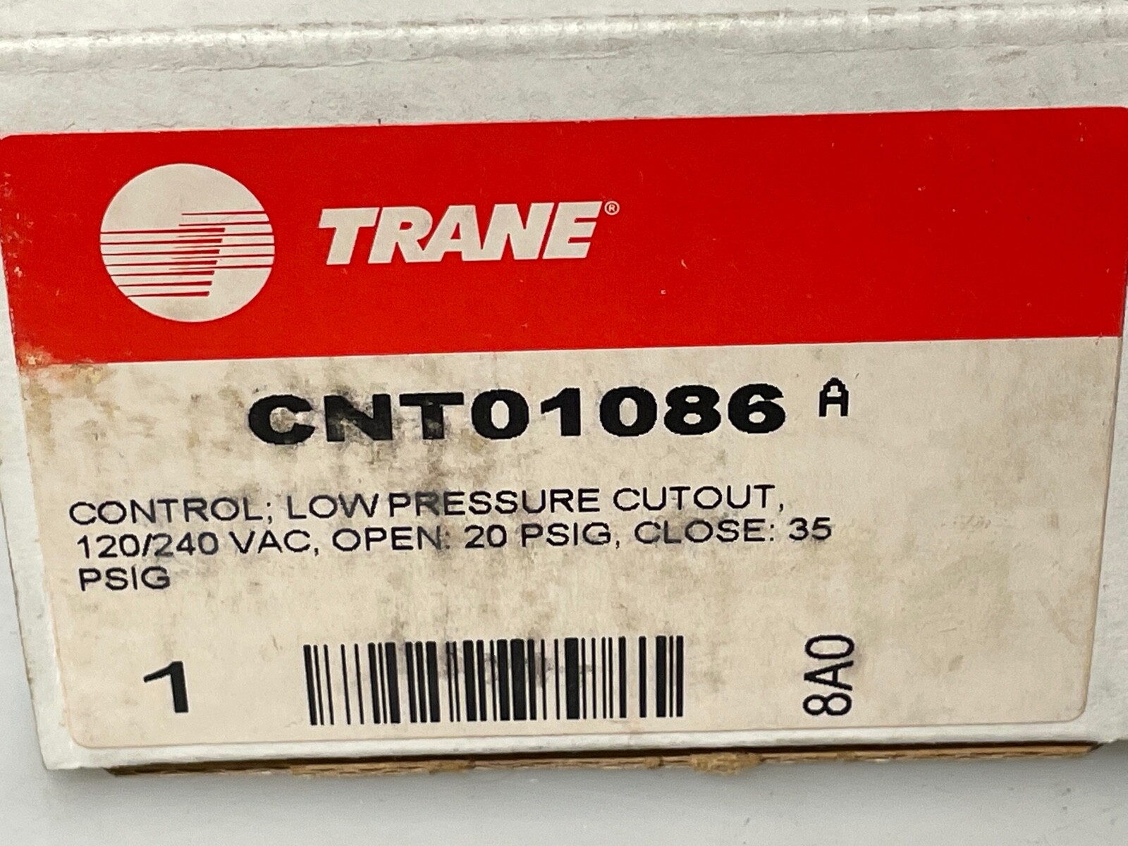 Trane/Service First CNT01086 Low Pressure Cutout Open: 20PSIG Close: 35 PSIG