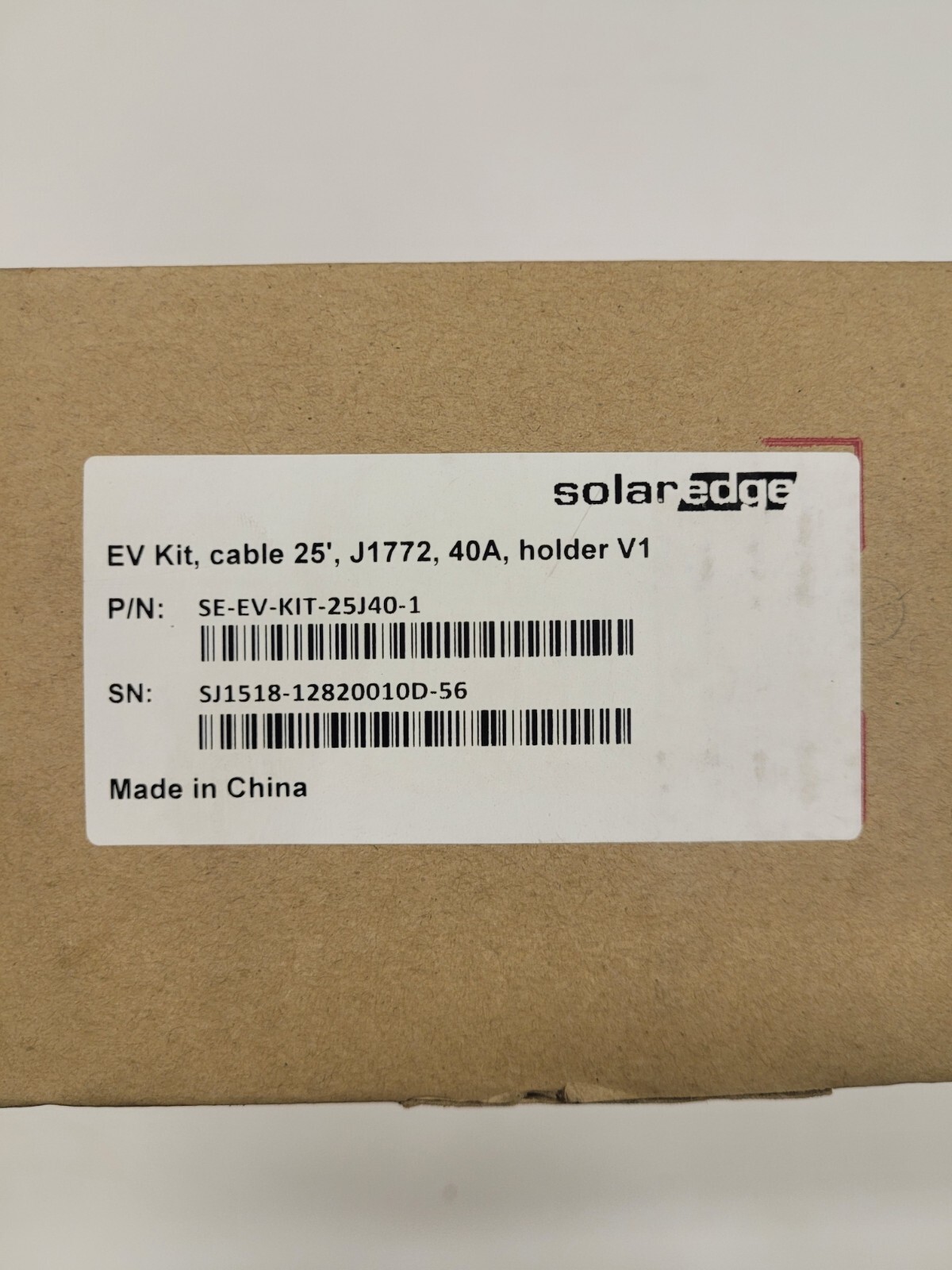 SolarEdge SE-EV-KIT-25J40-1 Charging Kit 25′ 40A