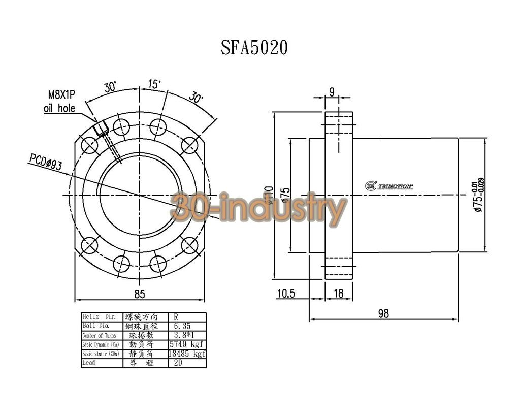 1PCS New For SFAR05020C1D-A Ball screw nut SFAR05020C1D SFA5020-3.8 5020R