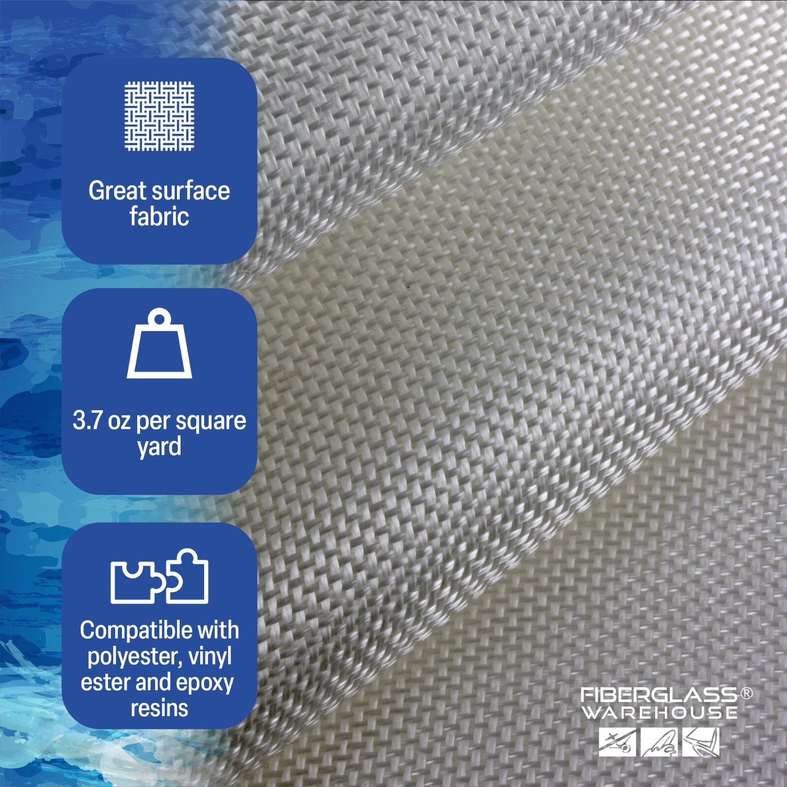 Fiberglass Cloth Style 1522 4 oz x 50″, 10 Yard roll