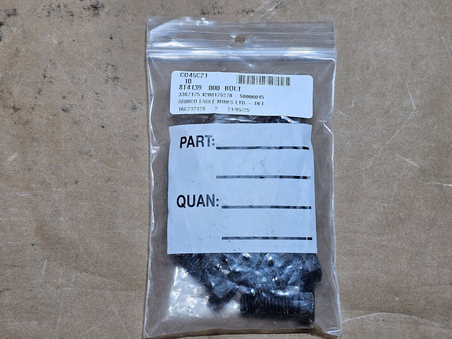 SURPLUS NEW Caterpillar 8T-4139 Hex Head Bolt (Pack of 10) – Heavy Machinery