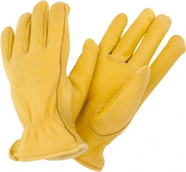 MCR Safety 3500M Size M Work Gloves Slip-On Cuff, Gold, Paired