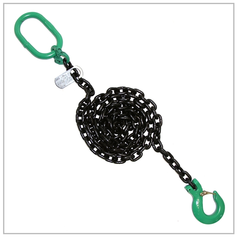 100% American Made 3/8″ x 20′ ft Industrial Lifting Chain Sling w/ D Ring Latch