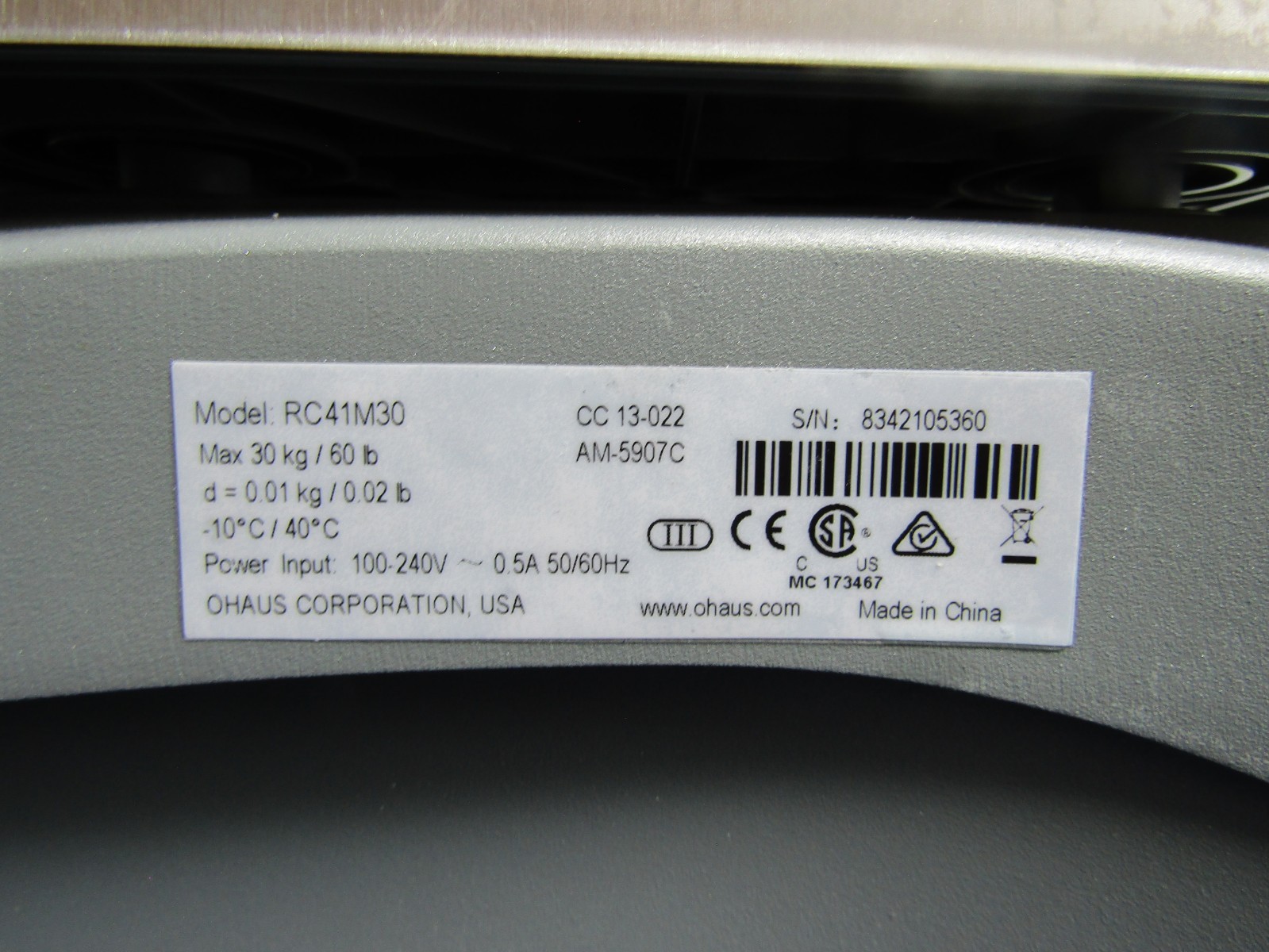 Ohaus RC41M30 Ranger Count 4000 Durable Counting Scale max 30kg/60lb GUARANTEED