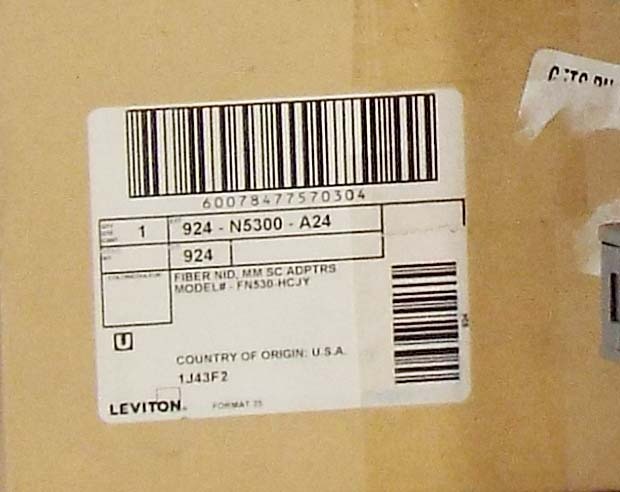 1 NEW LEVITON 924-N5300-A24 FIBER NID, MM ADPTRS NIB ***MAKE OFFER***