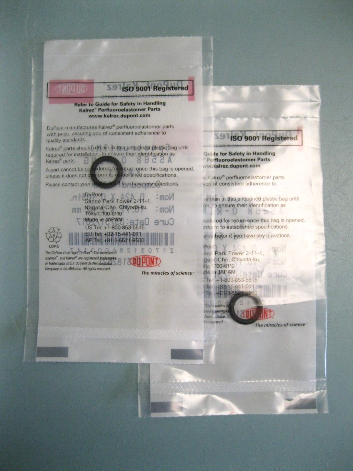 NEW Lot (2) Sealed DuPont Kalrez Spectrum K#111 Compound 6375 O-Ring L17
