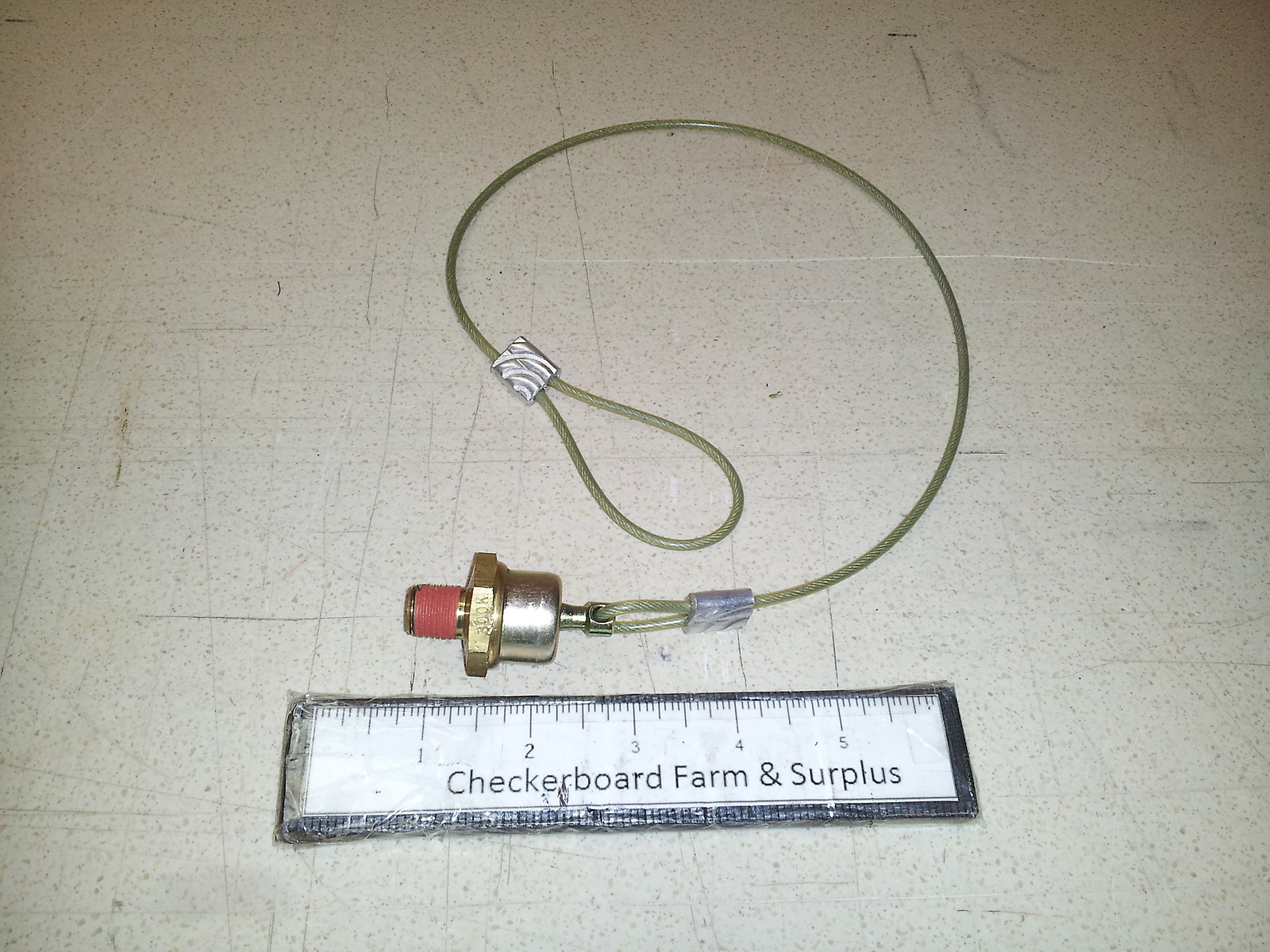 NOS Poppet Drain Cock 1/4″ NPT w/ 23″ Lanyard Manual 8606S619 Midland N3613G