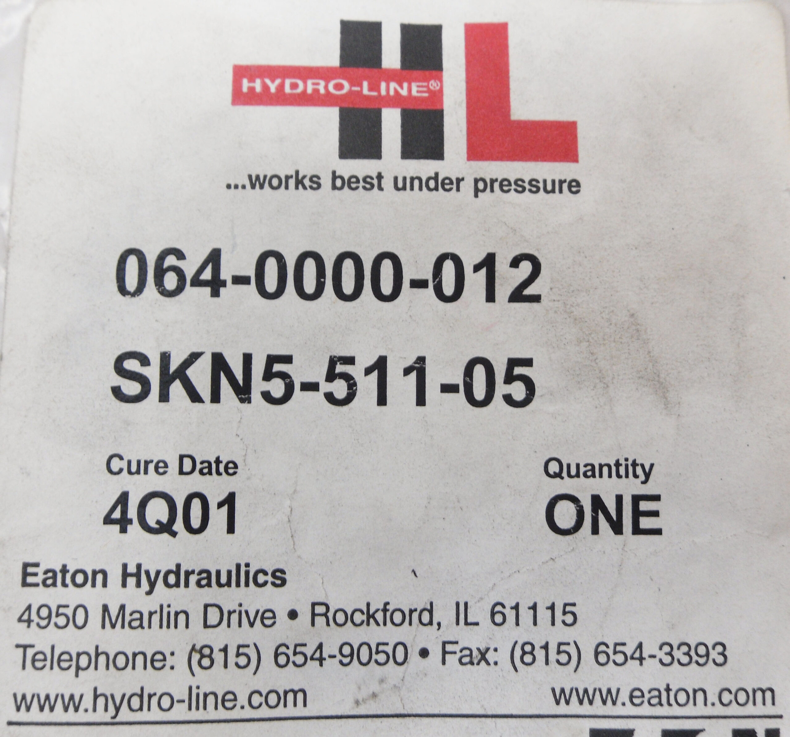 SEALED NEW EATON HYDRO-LINE SKN5-511-05 PISTON SEAL KIT 064-0000-012